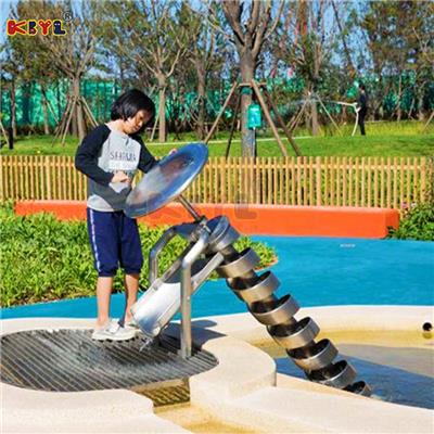 户外公园儿童戏水玩具不锈钢玩水游乐健身设备阿基米德取水器组合