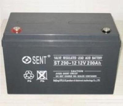 森特SENT蓄电池ST12V200AH/铅酸免维护/机房基站/太阳能船舶