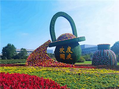 天津静海绿雕 仿真植物墙 城市绿雕主题 铸造辉煌