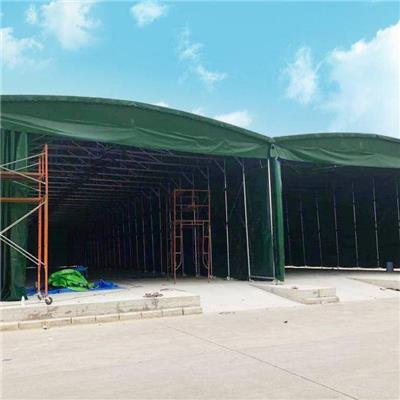 折叠遮阳挡风帐篷 推拉雨蓬 基座固定 大型移动雨棚定制