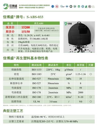 S-ABS-033:再生阻燃ABS塑料粒子/黑色/冲击9+/符合RoHS 2.0环保标准