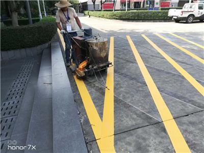 广州小区街道停车位旧标线改造  旧线清除 重划新线