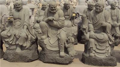 福建厂家供应 石雕十八罗汉佛像 花岗岩五百罗汉雕塑寺庙园林佛像摆件