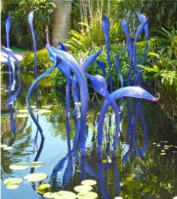 大兴景观设计 不锈钢彩绘水草雕塑 水景植物制作