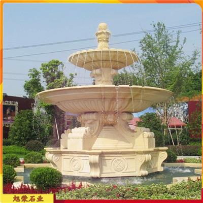 小区广场石雕喷泉 景观雕塑 黄金麻水钵造景简约美观喷水池