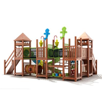 公园不锈钢滑梯 幼儿园木制树屋滑梯 户外拓展攀爬网架