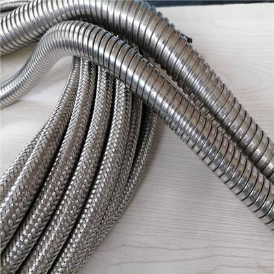 化工不锈钢防爆波纹管带格兰头 DN15金属编织穿线软管长度可定制