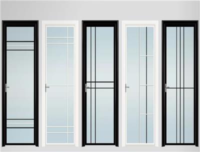 较窄铝合金门佛山金房顶门窗J-1151钛镁铝合金16系列平开玻璃门