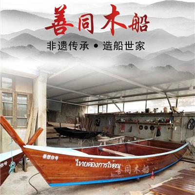欧式新款中国大陆 尖头船 道具木船装饰两头尖手划船水上餐饮船