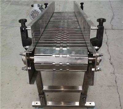 重型输送机 灌装饮料平板链板传送机 自动化直行平链板转弯机