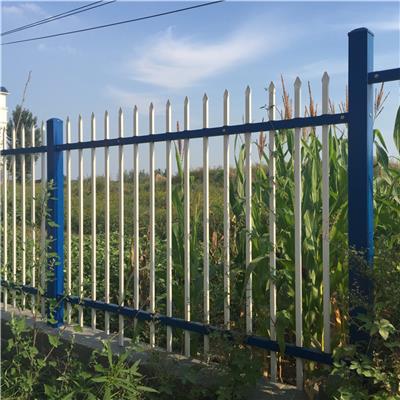 锌钢两横杆护栏 小区围墙锌钢围栏 农村庭院隔离护栏