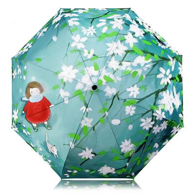 数码印广告礼品遮阳防晒折叠防紫外线黑胶伞定制广告雨伞