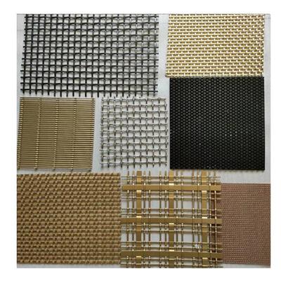 磷铜黄铜丝颜色平纹编织玻璃夹丝隔断装饰网不锈钢幕墙金属网
