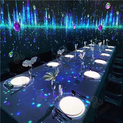 浪漫婚宴视觉全息投影宴会厅360度沉浸式裸眼5D餐厅投影融合拼接