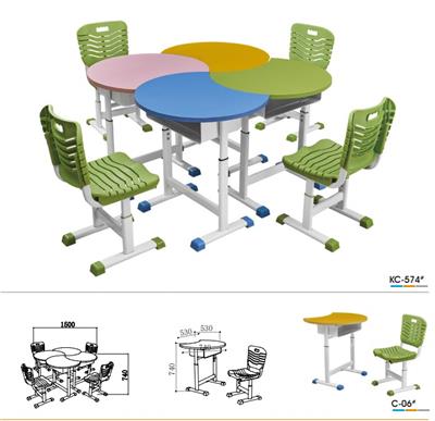 智慧教室组合六角桌六边形阅览室桌梯形桌美术桌绘画桌图书馆桌椅