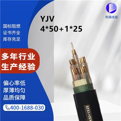陕西亮骊线缆YJV-4*50+1*25电力电缆yjv西安厂家直销