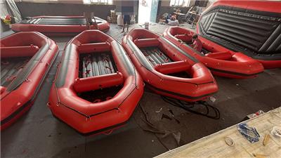 悉曼游艇RBQ460型号红色加厚PVC皮划艇充气船海钓艇