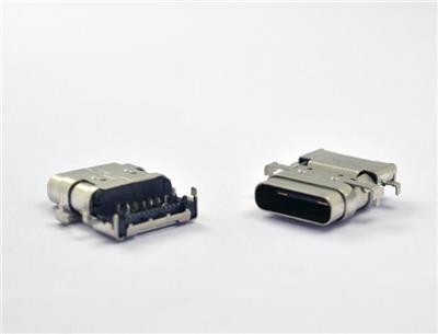 TYPE C沉板母座-90度沉板式六脚插板带定位柱双层钢壳USB3.1