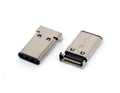 Type C夹板焊线式公头-正反插双面插公头带板拉伸头加长板USB3.1