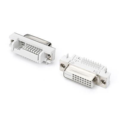 定制DVI母座显示器连接器DVI90度插板180度插座板对线连接器