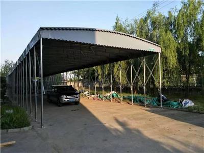 镀锌钢管移动伸缩推拉蓬轮式活动折叠雨棚扬州工厂户外仓储推拉篷