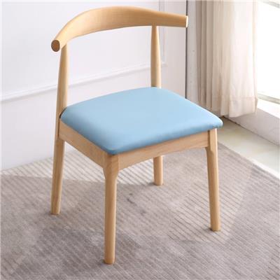 实木餐椅家用*椅白蜡木咖啡椅北欧书桌椅子舒适靠背椅