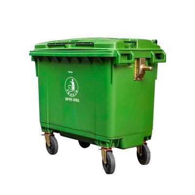 供应西安660升可挂车加厚塑料垃圾桶 购物广场环卫垃圾桶