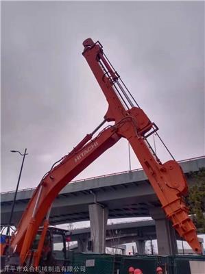 大型挖掘机三节臂 四节筒臂30米32米伸缩臂生产厂
