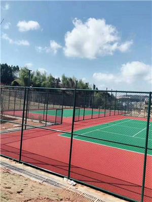 来宾合山羽毛球场围网体育馆围栏上学安装施工