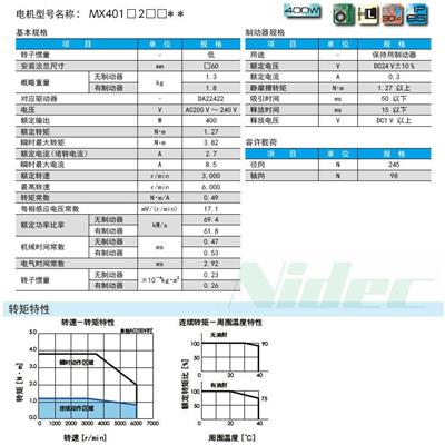 400W伺服电机 MX401P2SA11/日本电产