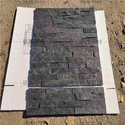 硕磊 黑色条形文化石 外墙组合板文化砖 板岩地铺片石