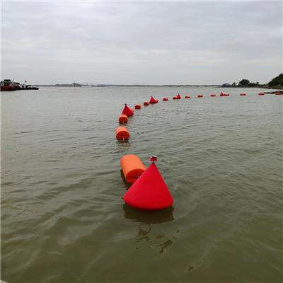 河道桥梁区域警示浮漂 浮筒串联水面标志带浮体