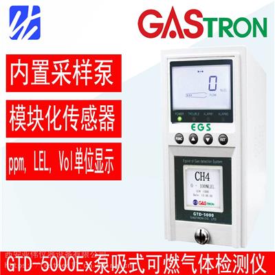 英思科，GASTRON,GTD-5000Ex泵吸式可燃气体检测仪可实现ppm, LEL, Vol单位