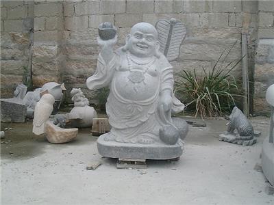 惠安海亨石雕佛像花岗岩坐姿释迦摩尼大肚弥勒佛雕塑摆件