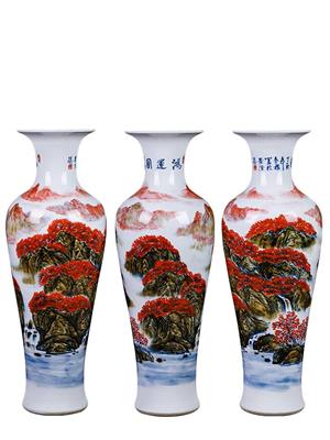 上海陶瓷落地手绘青花大花瓶1.2 1.4 1.6 1.8 2米客厅装饰摆件