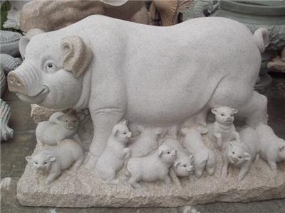 惠安海亨石业景观广场户外摆件公园雕像猪动物雕塑