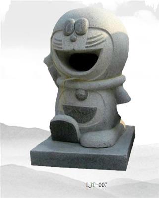 惠安海亨石业景观户外卡通石雕垃圾桶 城市街道创意石材雕刻垃圾箱