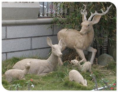 惠安海亨石业公园景观石雕鹿 精雕雕刻摆件摆设 大理石母子鹿
