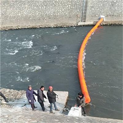 河道垃圾治理水上拦污浮筒自浮式浮体安装流程