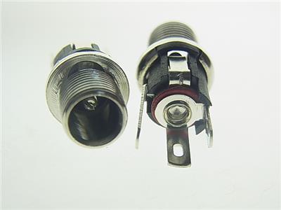 dc025电源插座DC-025M螺纹立式5.5*2.1/2.5mm芯母座加长螺纹垫片