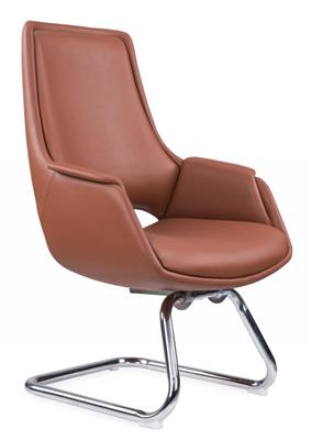 西皮老板经理电镀弓型架皮椅家用办公室会议办公椅SY-301C
