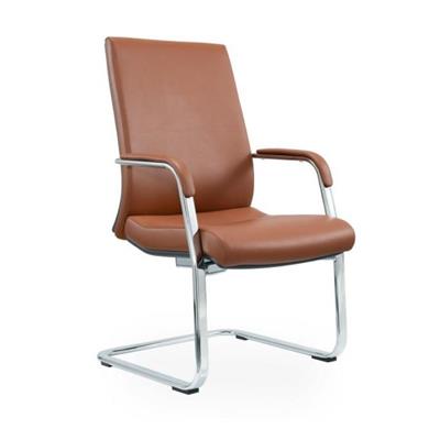 人体工学椅现代简约荔枝纹半真皮电镀扁管弓形架椅经理职员电脑办公椅SY-296C
