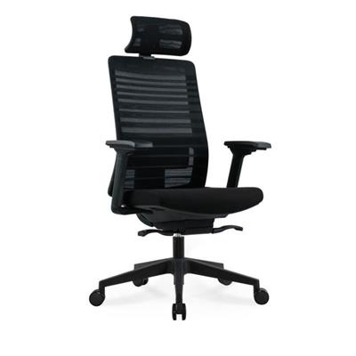 晟意黑色带扶手带头枕高背旋转升降电脑椅公司员工职员办公椅SY-257A