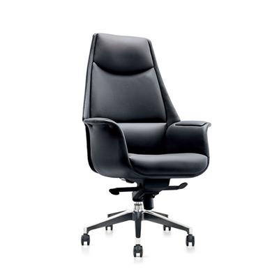 黑色细纹西皮老板椅舒适家用现代简约办公椅总裁商务大班椅转椅SY-255A
