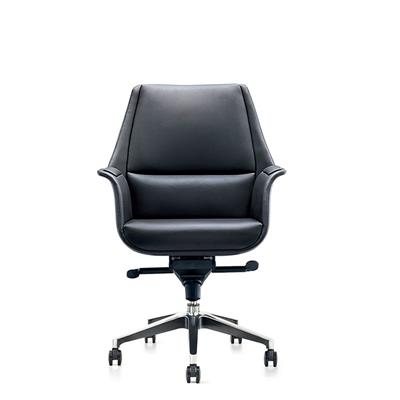 黑色细纹西皮老板椅舒适家用现代简约办公椅总裁商务中班椅转椅SY-255B