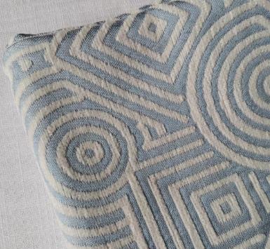 雪尼尔经典格子圆圈组合花纹提花沙发布抱枕面料 耐看厚实耐磨
