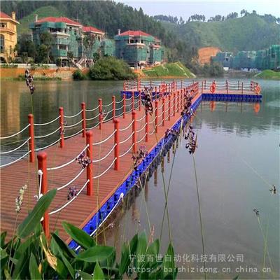 水上铺板浮桥栈道浮筒 塑料浮桥浮台 游船码头水上搭建平台