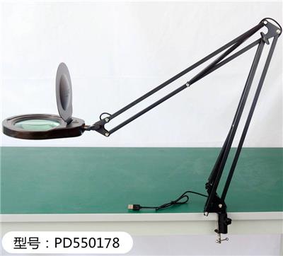 PDOK品牌工厂批发零售10倍带灯放大镜PD550178带灯万向金属悬臂支架办公桌创意灯