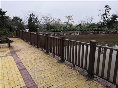 陕西木塑护栏厂家 拉瑞斯河道景观台扶手栏杆 庭院景区公园塑木围栏定制
