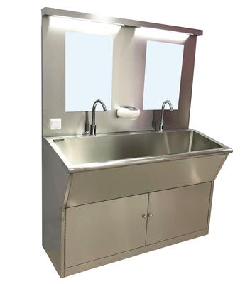 不锈钢高背板洗手池手术室感应式水池